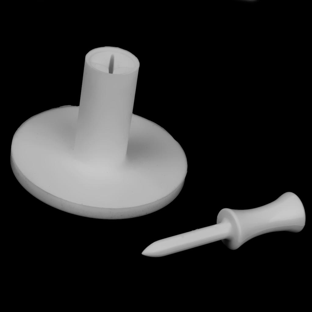 White Rubber Golf TEE Holder for Golf Driving Range Tees 
