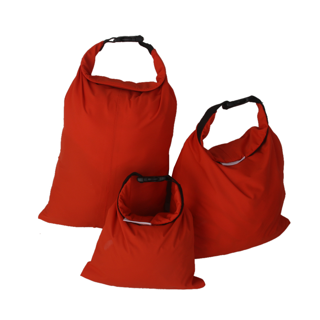 3Pcs Waterproof Dry Storage Bag Pouch Canoeing Rafting Camping Orange