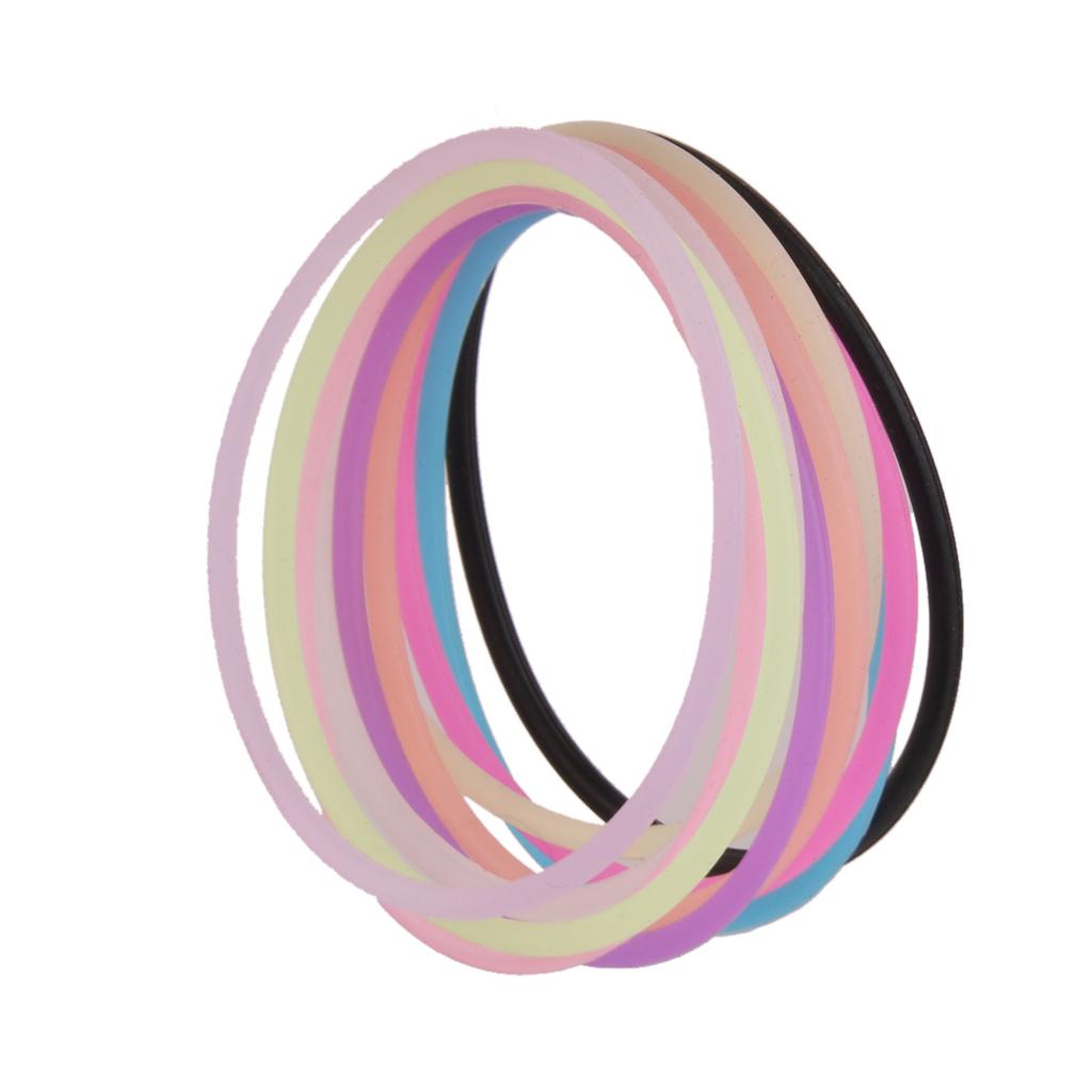 4x10pcs Women's silicone Rubber Elastic Bracelet Bangles Hair Ropes Purple