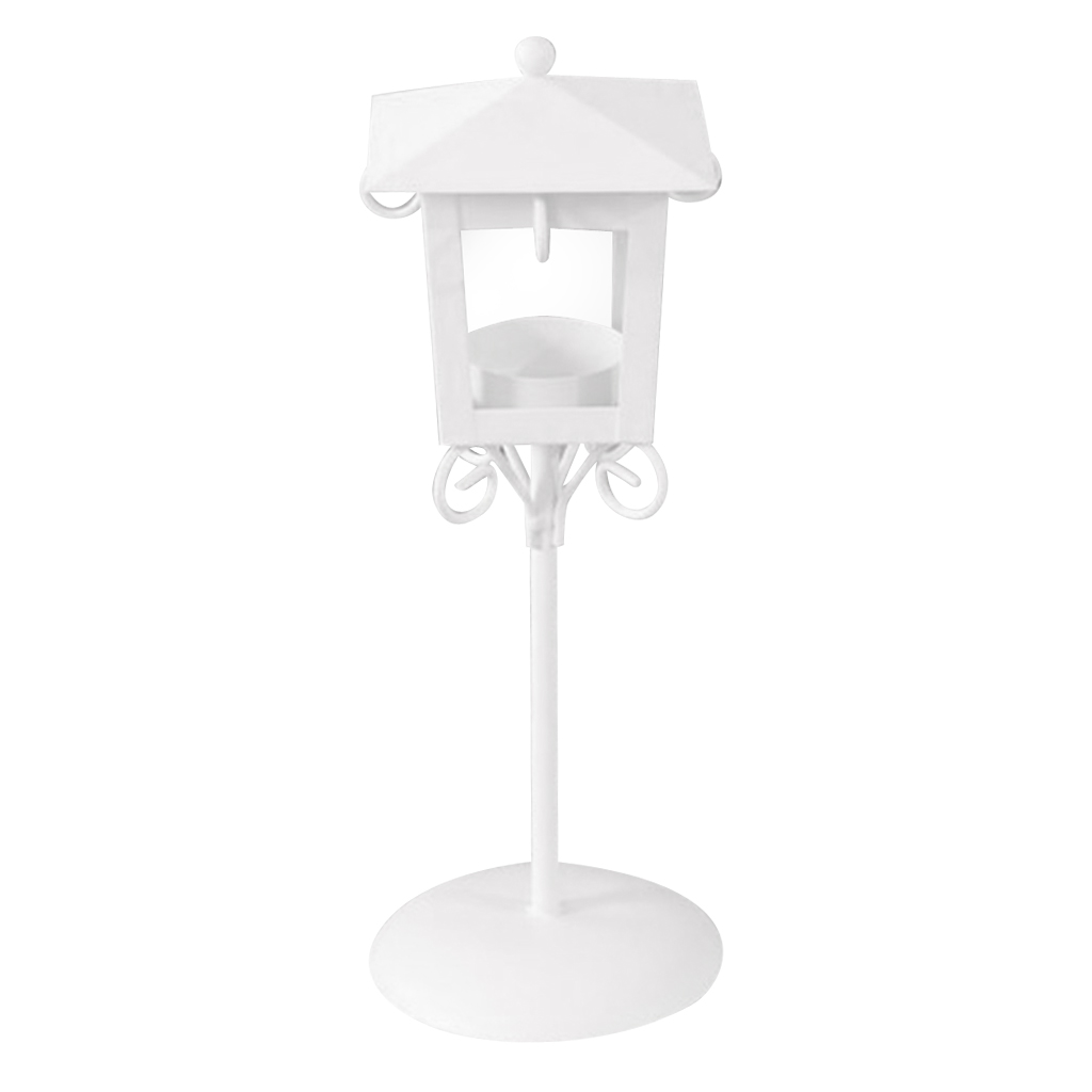 3 Pcs Metal Candle Holder Retro Style White Candlestick Wedding Centerpiece