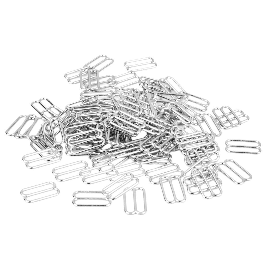 3x100pcs Metal Bra Strap Adjuster Slider/ Hooks Lingerie Sewing 14mm 8 Shape