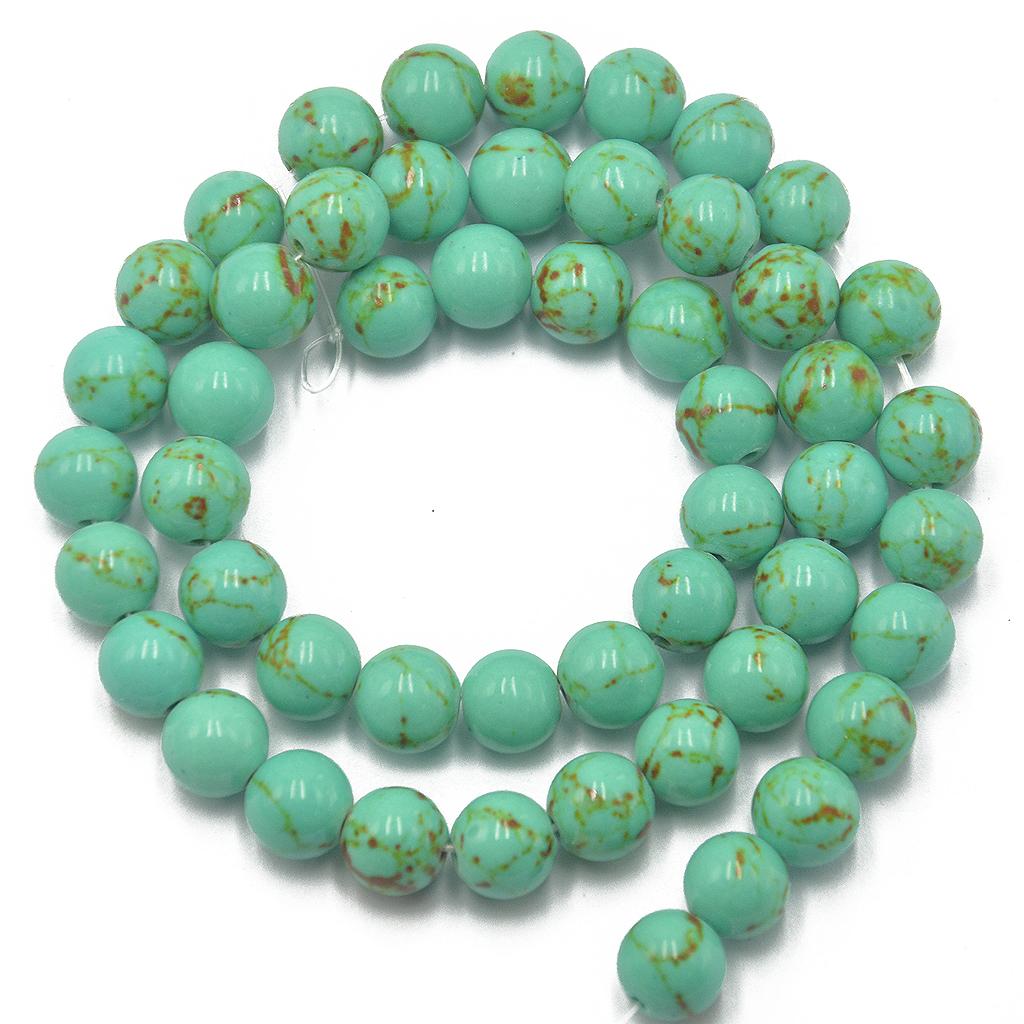 8mm BlueTurquoise Gemstone Round Loose Beads Strand 15.5 inch