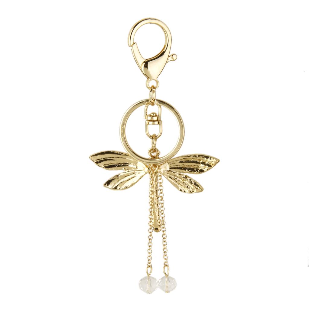 Crystal Dragonfly Charm Pendant Key Ring Key Chain