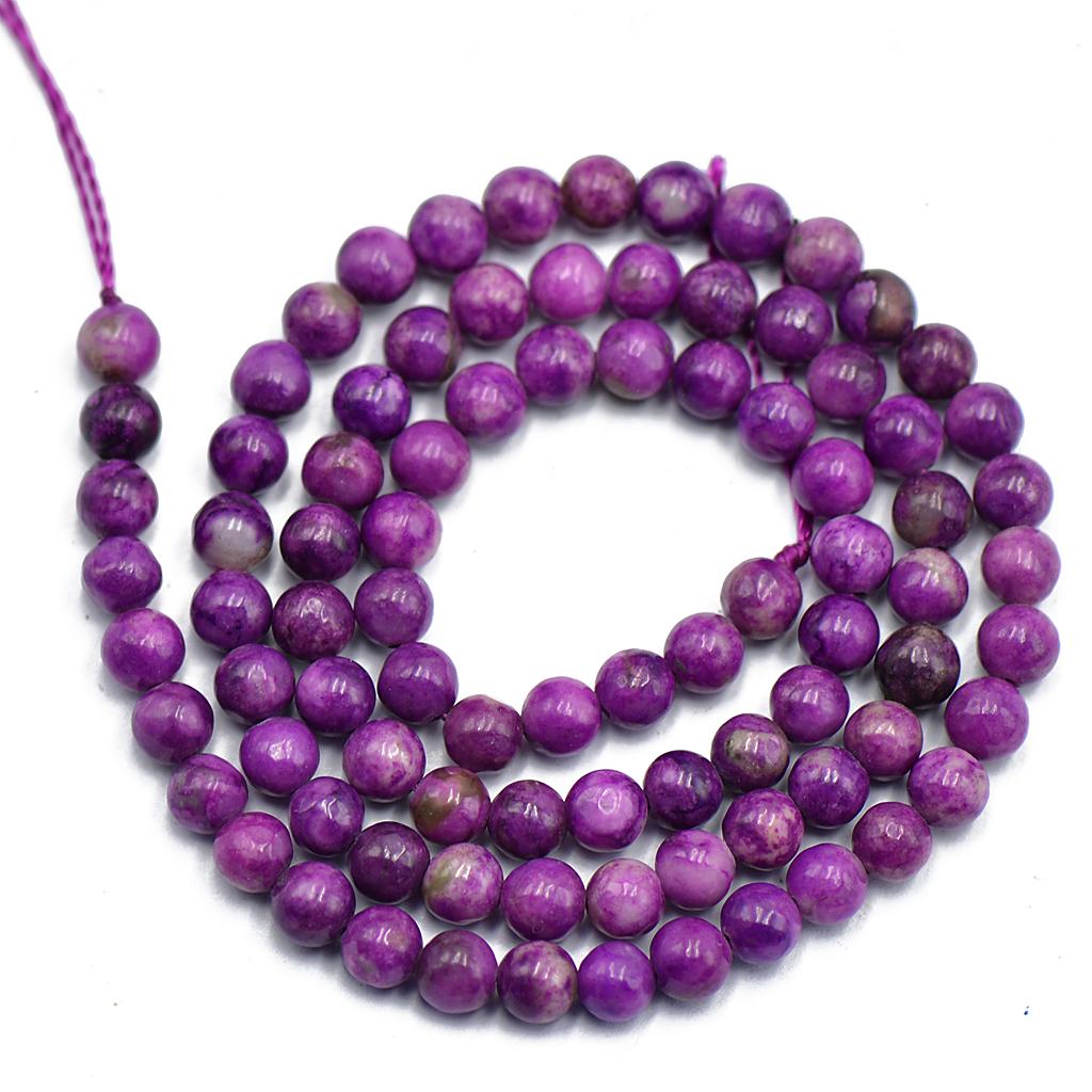 4 mm Fake Purple Charoite Round Loose Beads Strand 15 Inch