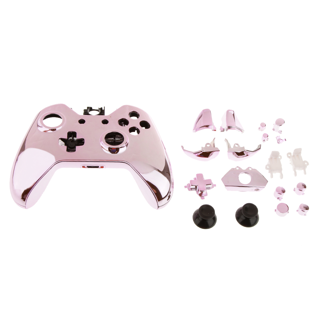 Custom Chrome Controller Case Housing Kit Full Shell for Xbox One Pink