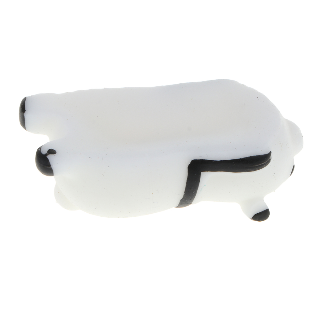 Cute Squishy Mini Animal Soft Silicone Toys White Bear 5.5x2.5x1.5cm