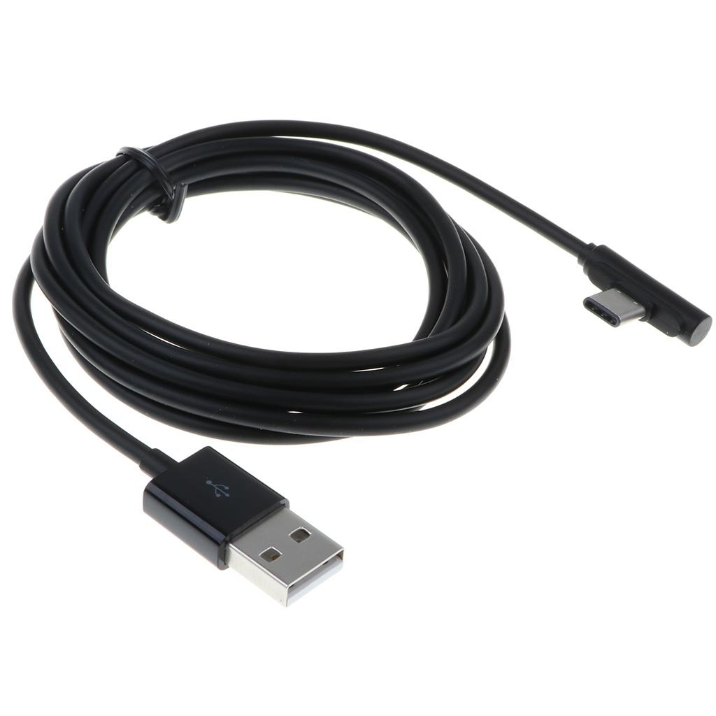 90 Degree USB Type C Cable Fast Charging Data Cable for Android  Black 2m