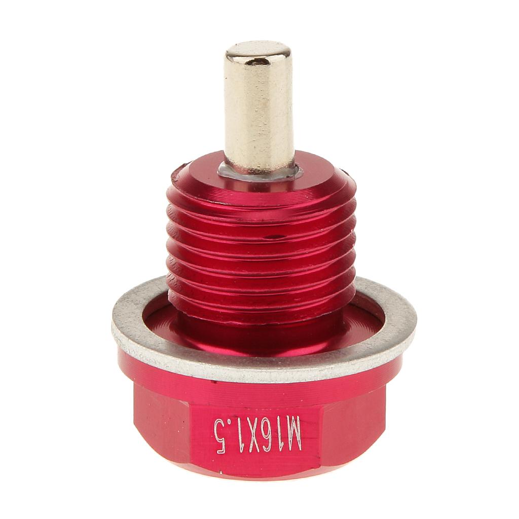M16X1.5 Anodized Magnetic Engine Oil Pan Drain Bolt Plug for Subaru Red