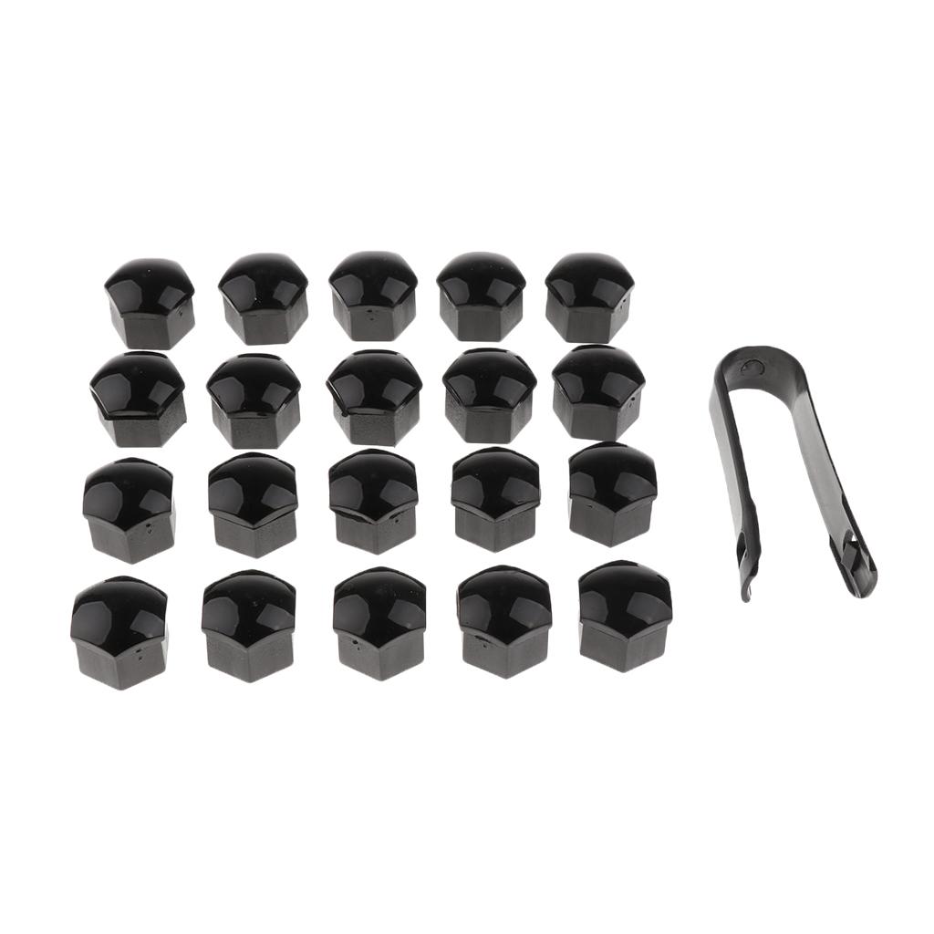 6x20 Pieces Car Truck Wheel Tyre Center Hub Screw 17mm Protective Black