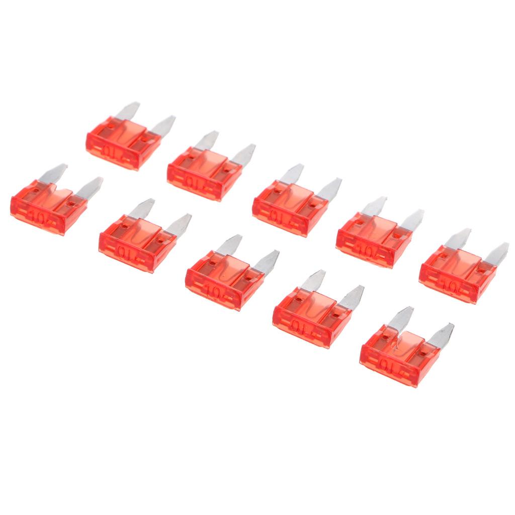 10Pcs Mini 10A Blade Fuse Red for Car Truck Replacement