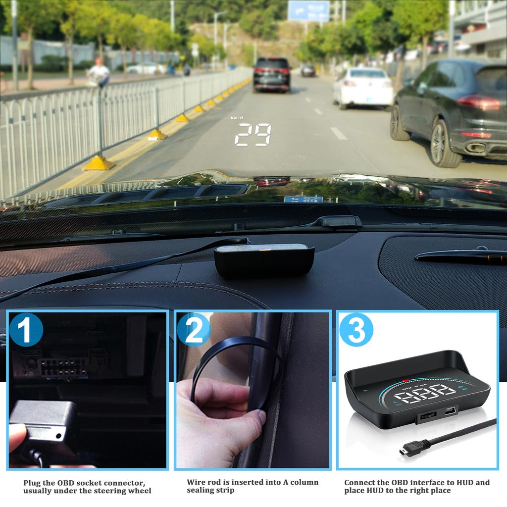 OBD Hud Head Up Display Digital Car Speed On-Board Computer Speedometer