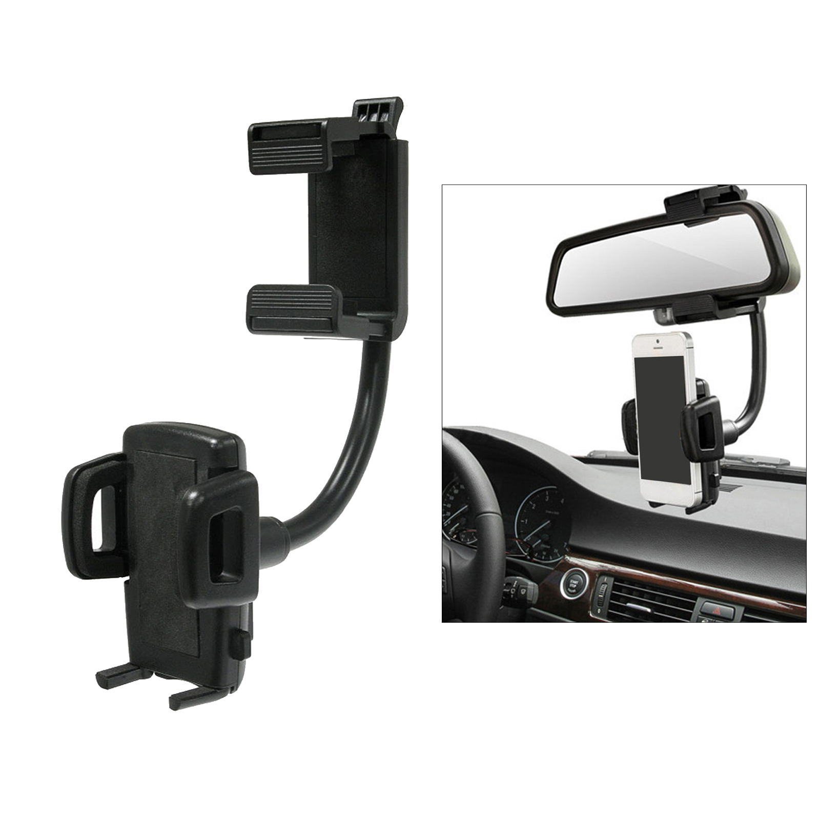 Rear View Mirror Car Mount Phone Holder Mount for Smartphones GPS Units