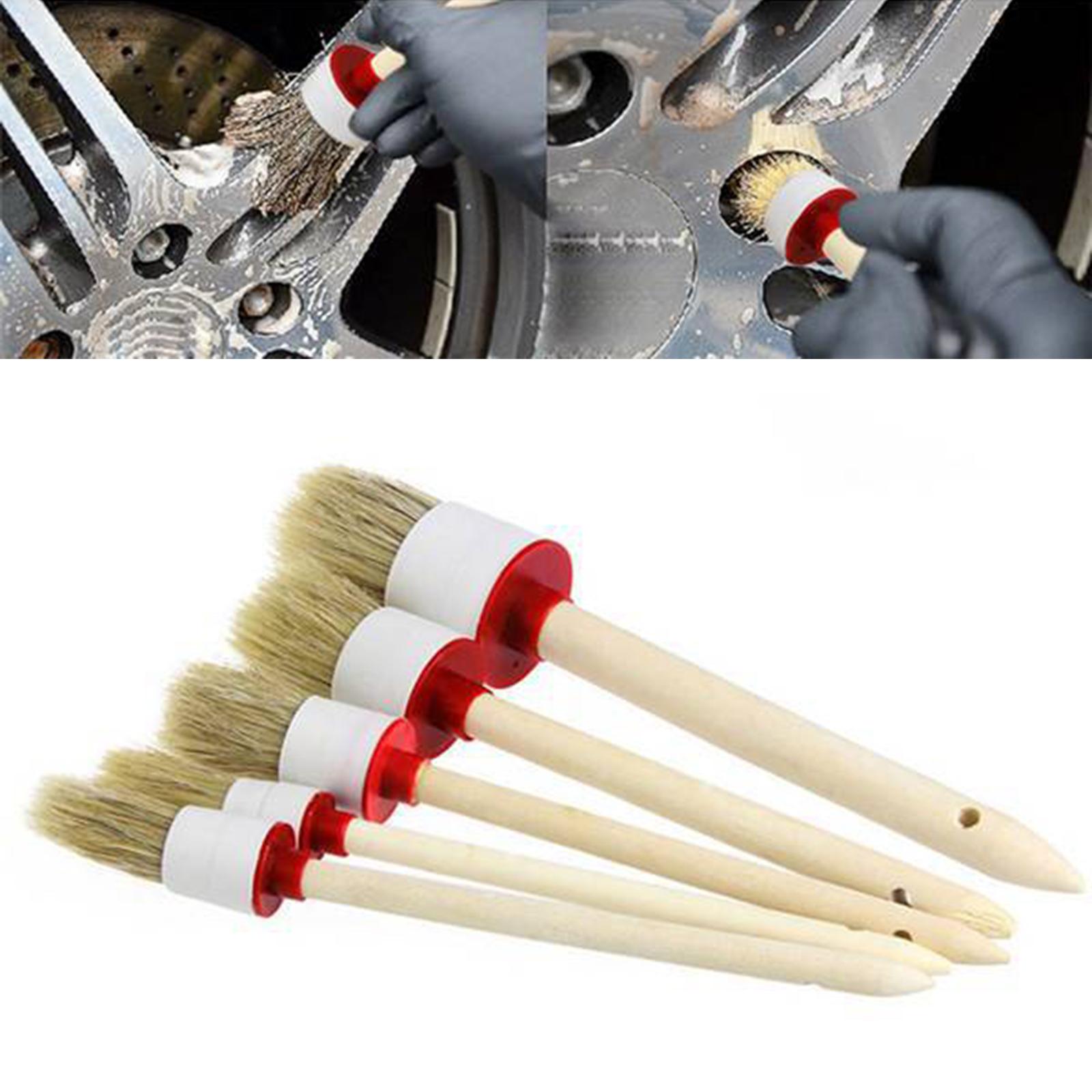 5 Pieces Automotive Car Soft Bristle Detailing Brush Set Multifunctional