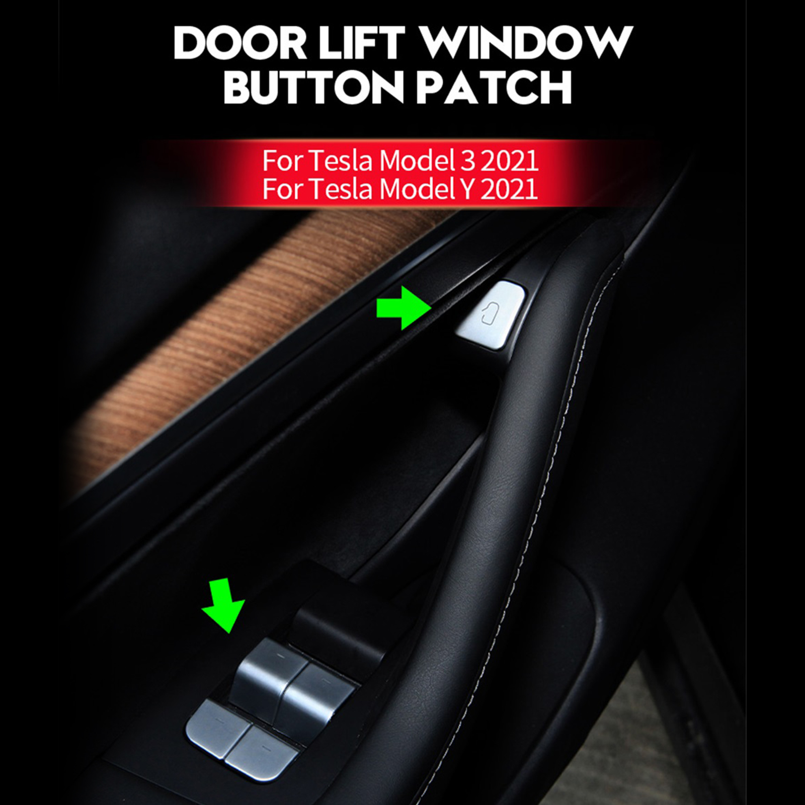 Window Switch Sticker for Tesla Model 3 Y 2021 Professional Silver