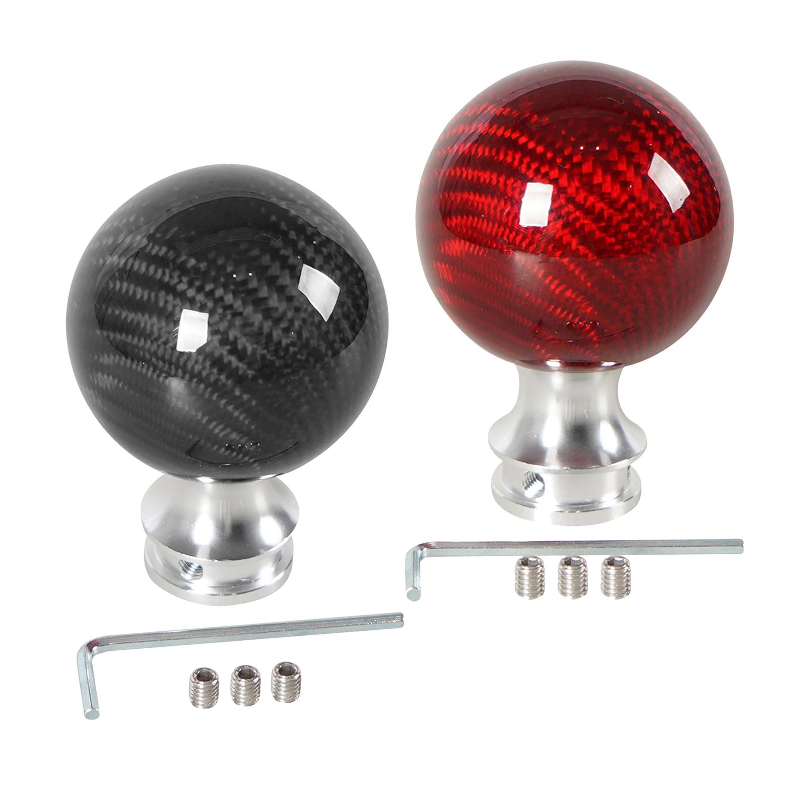 Car Ball Shift Knob Carbon Fiber Racing Gear Shifter Knob Head Black