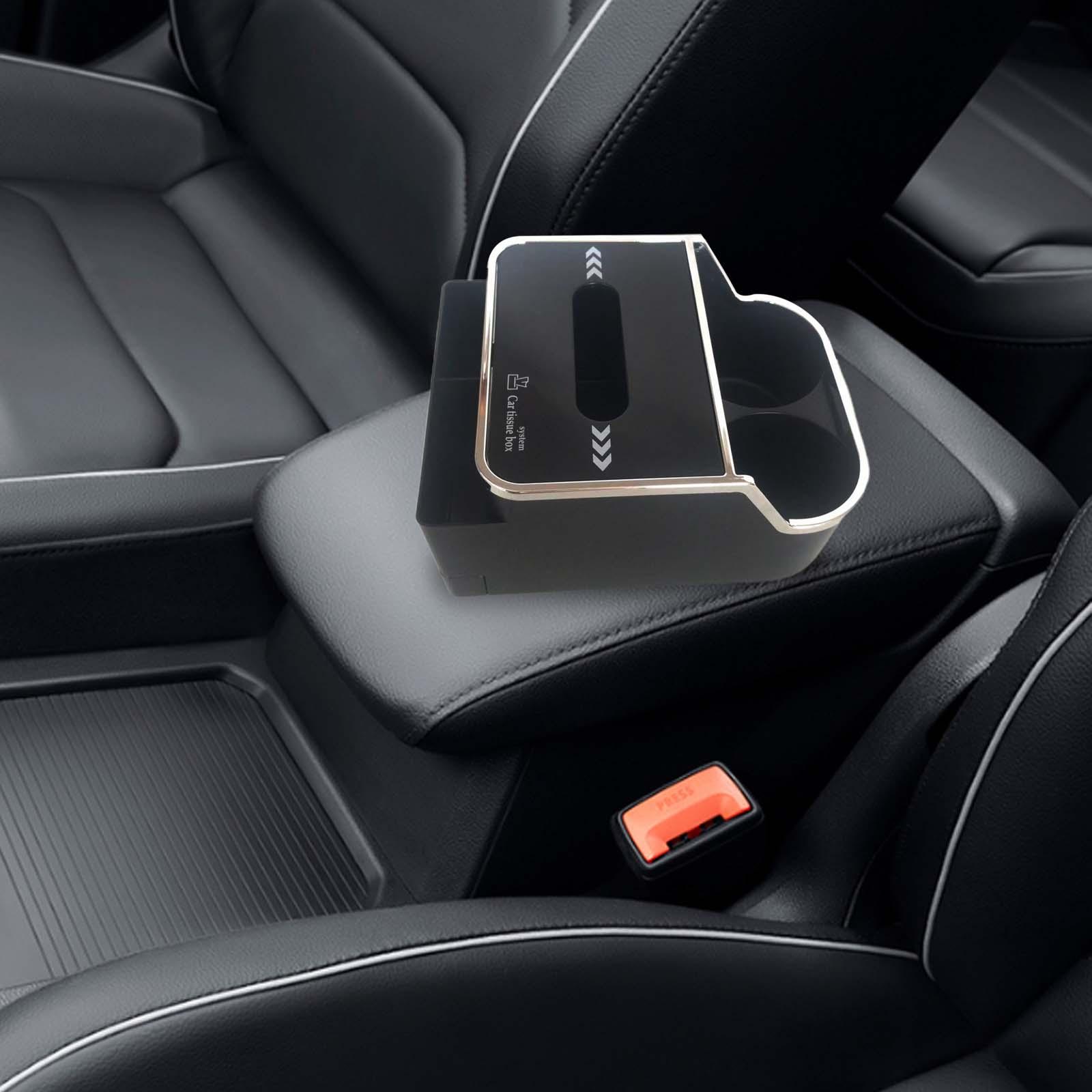 Car Armrest Storage Box Car Interior Accessories Console Armrest Organizer Black