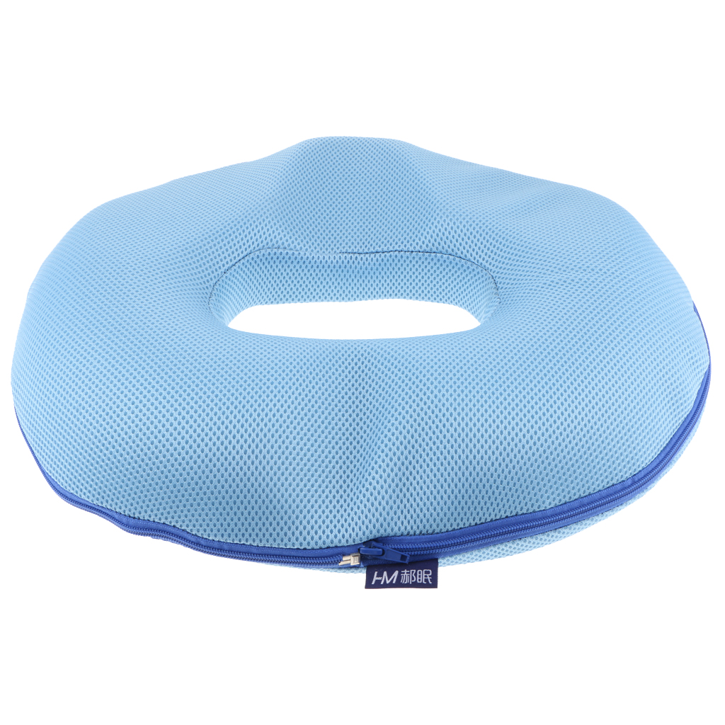 Memory Sponge Foam Donut Ring Cushion Seat Chair Travel Pillow Blue