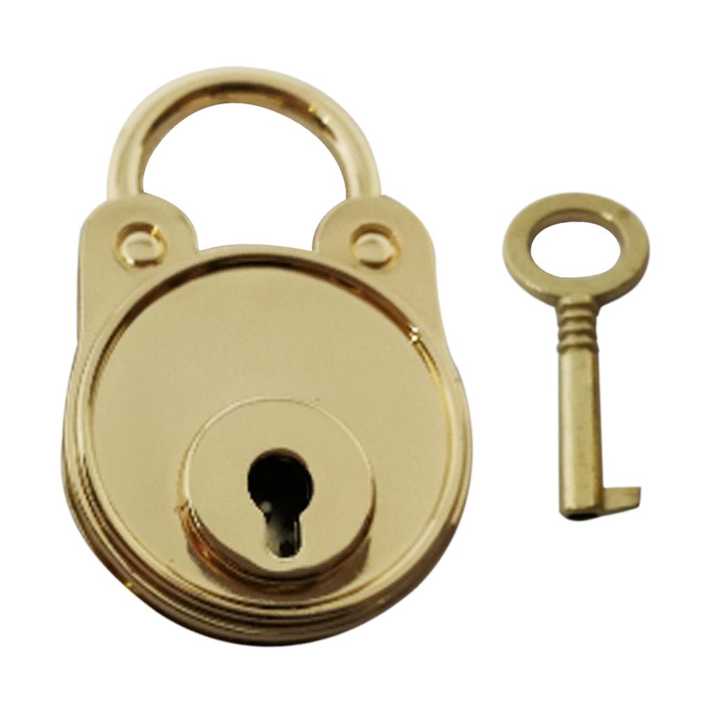 Bear Vintage Padlock Mini Lock with Key for Jewelry Box Storage Diary Book Gold