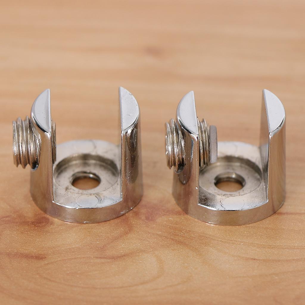 2pcs Cylindrical Shape Adjustable Glass Clamp Shelf Support Brackets C