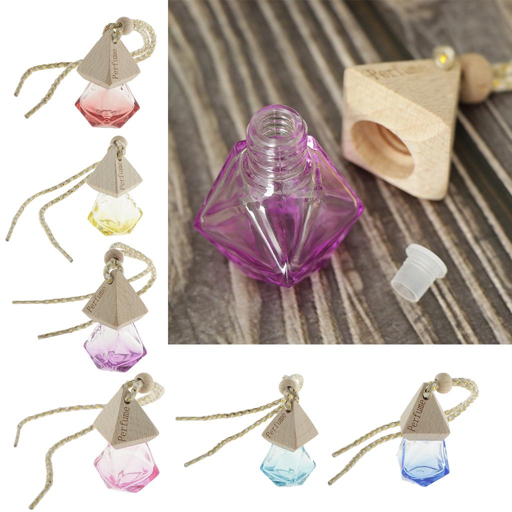 Glass Hanging Car Perfume Bottle Essential Oil Fragrance Bottle Purple