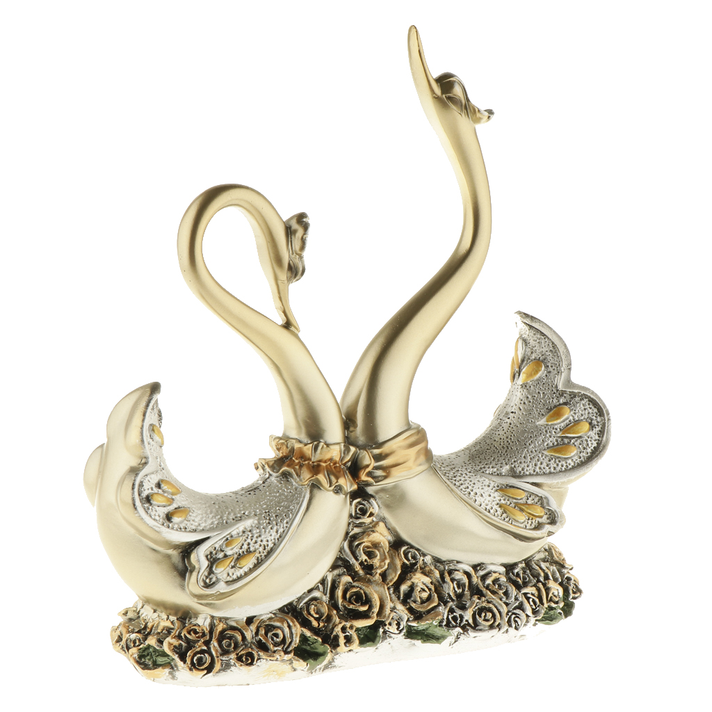 European Luxury Creative Resin Swan Ornament Home Decoration Crafts TV Cabinet Office Statues Wedding Gift Figurines