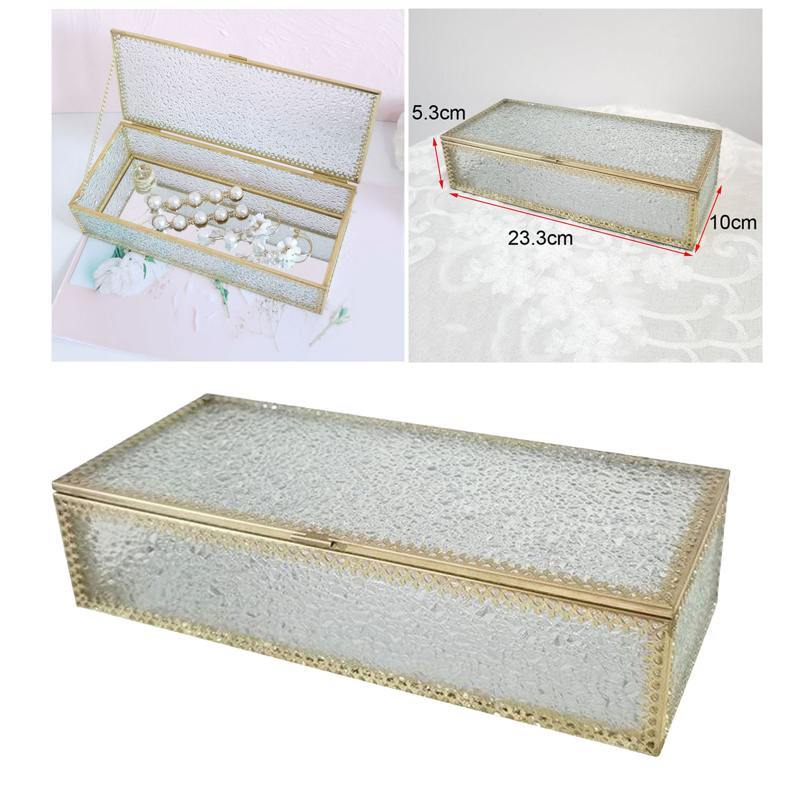 Desk Jewelry Organizer Holder Makeups Perfume Nail File Keepsake Display Box