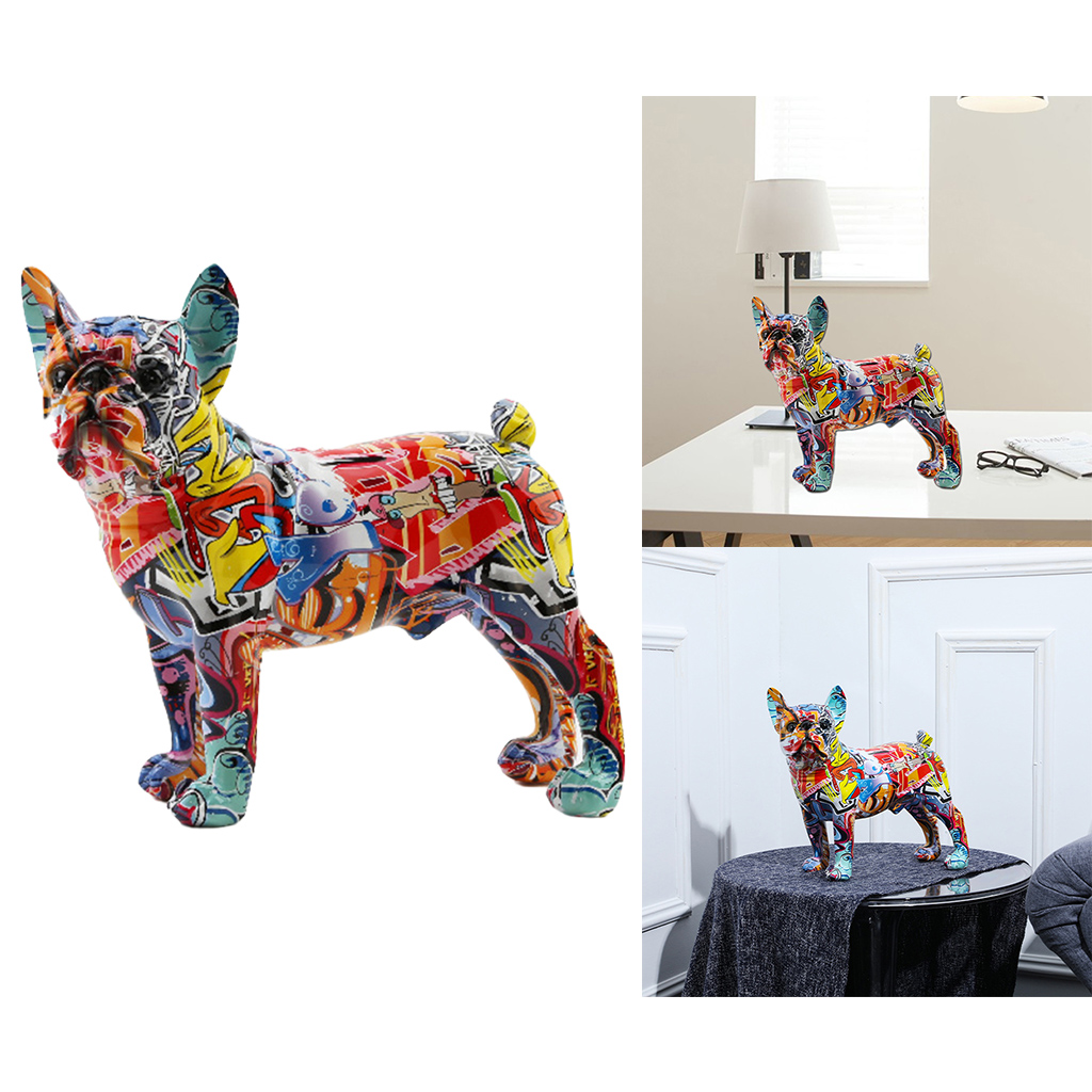 Nordic Resin Bulldog Sculpture Figurine Statue Living Room Bedroom Desktop A