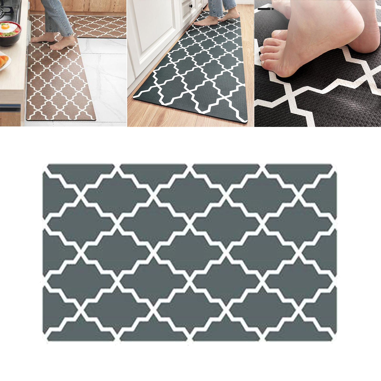 Non-Slip Kitchen Door Mat Home Floor PVC Rug Runner Carpet  Style3 Small