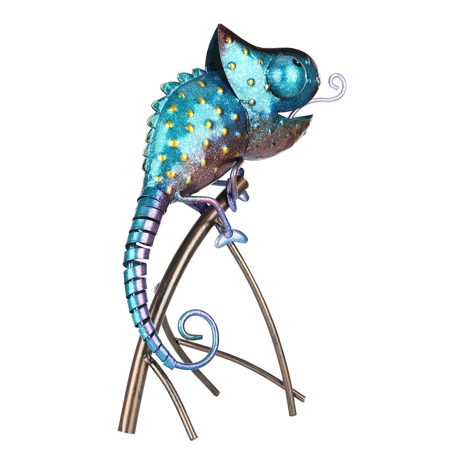 Modern Lizard Sculpture Decorative Ornament Figurine Statue Garden Blue