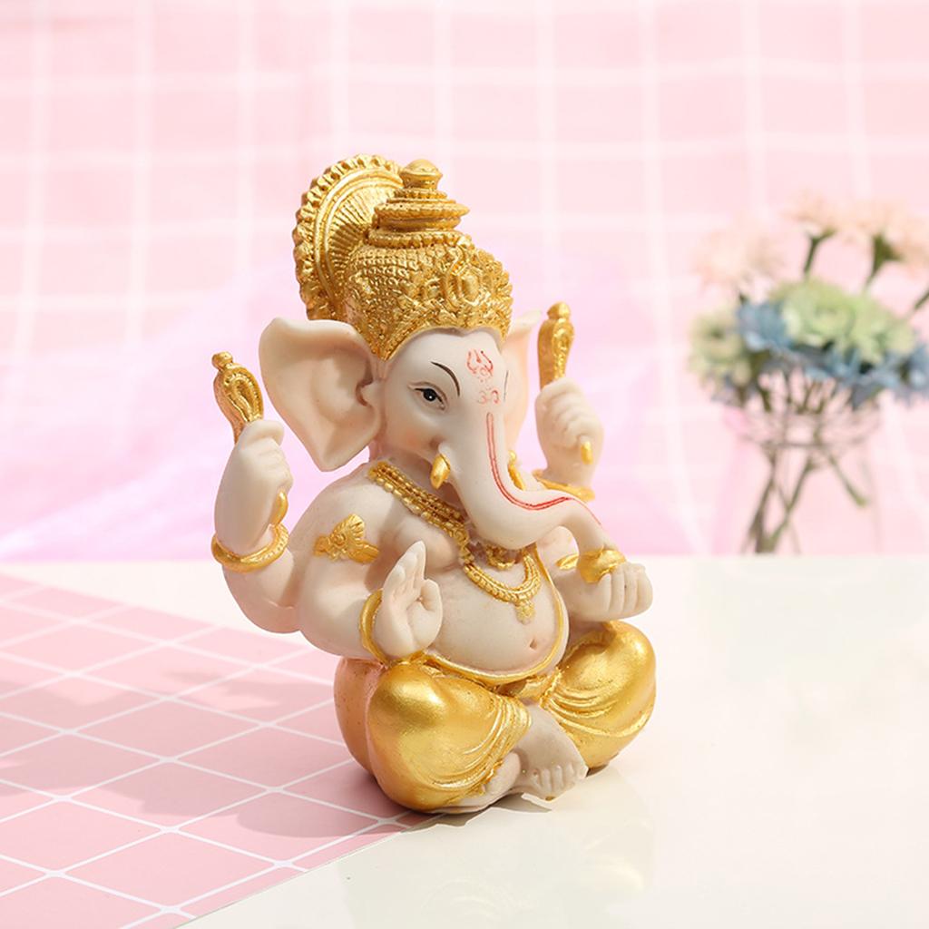 Mini Ganesh Hindu Elephant Lord Statue Ganesha God of Success Decoration