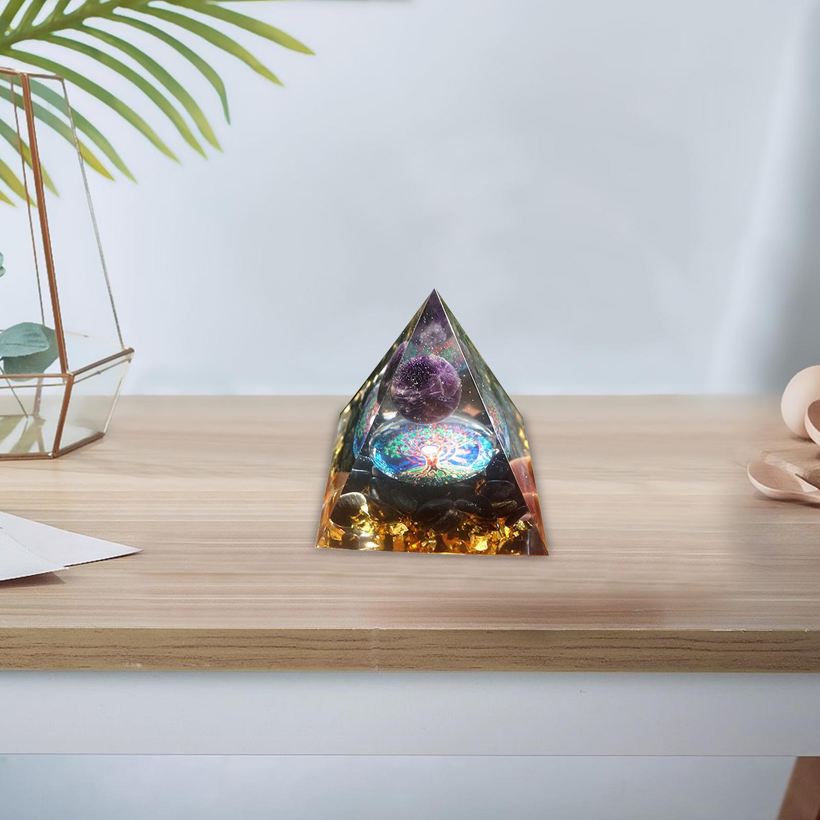 Crystal Pyramid Reiki Crystal Gemstone Energy Emf Protect Meditation Purple