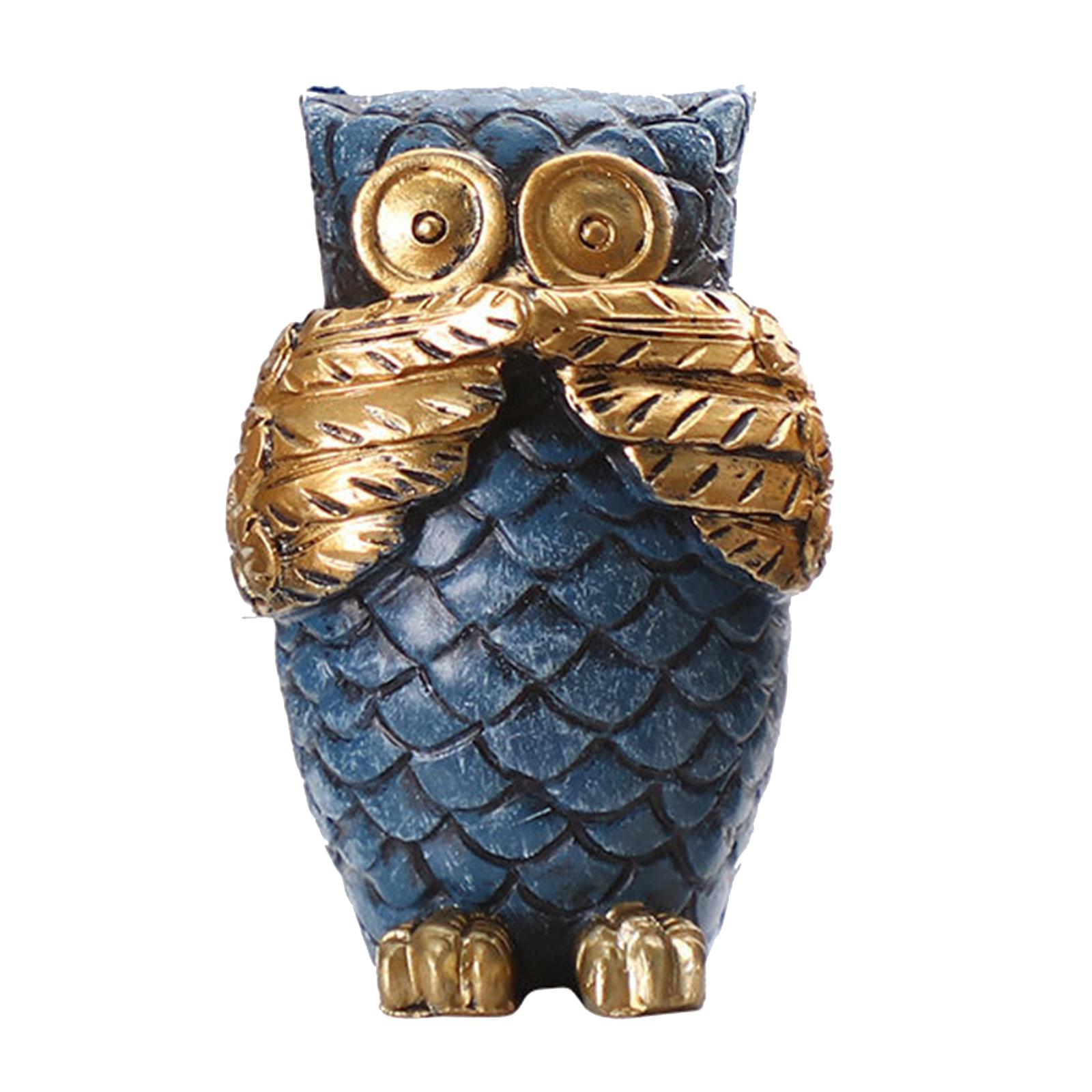Resin Owl Statue Decor Desktop Decor Animal Sculptures Home Decor  Style 3
