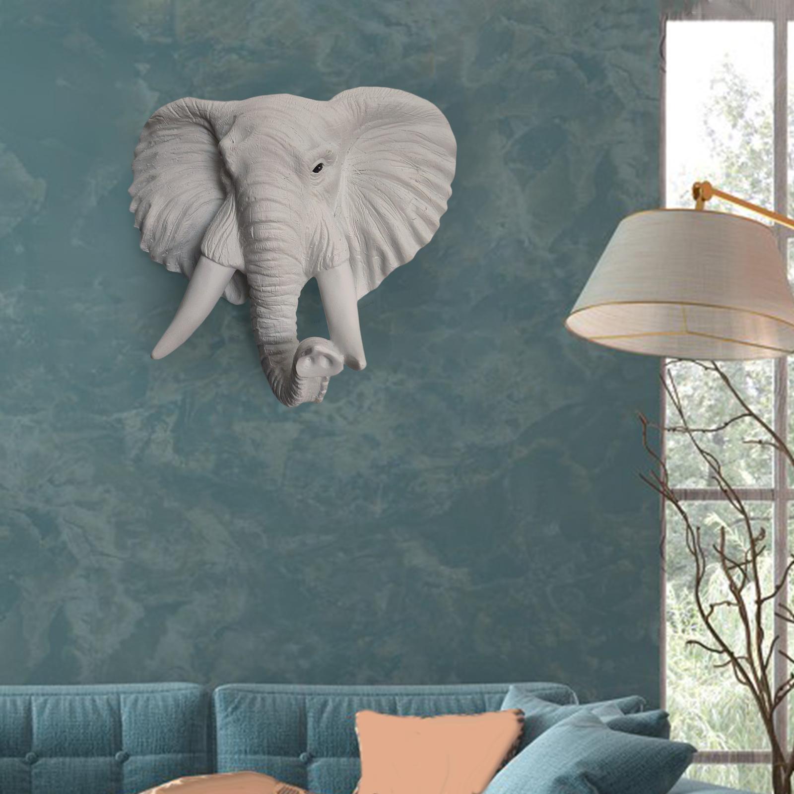 Polyresin Elephant Head Wall Statue Stylish Addition to Any Room Durable