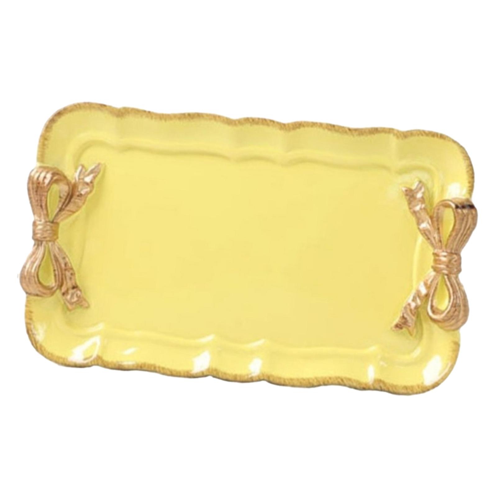 Jewelry Display Tray Fashion Storage Box for Earrings Pendants Dresser yellow