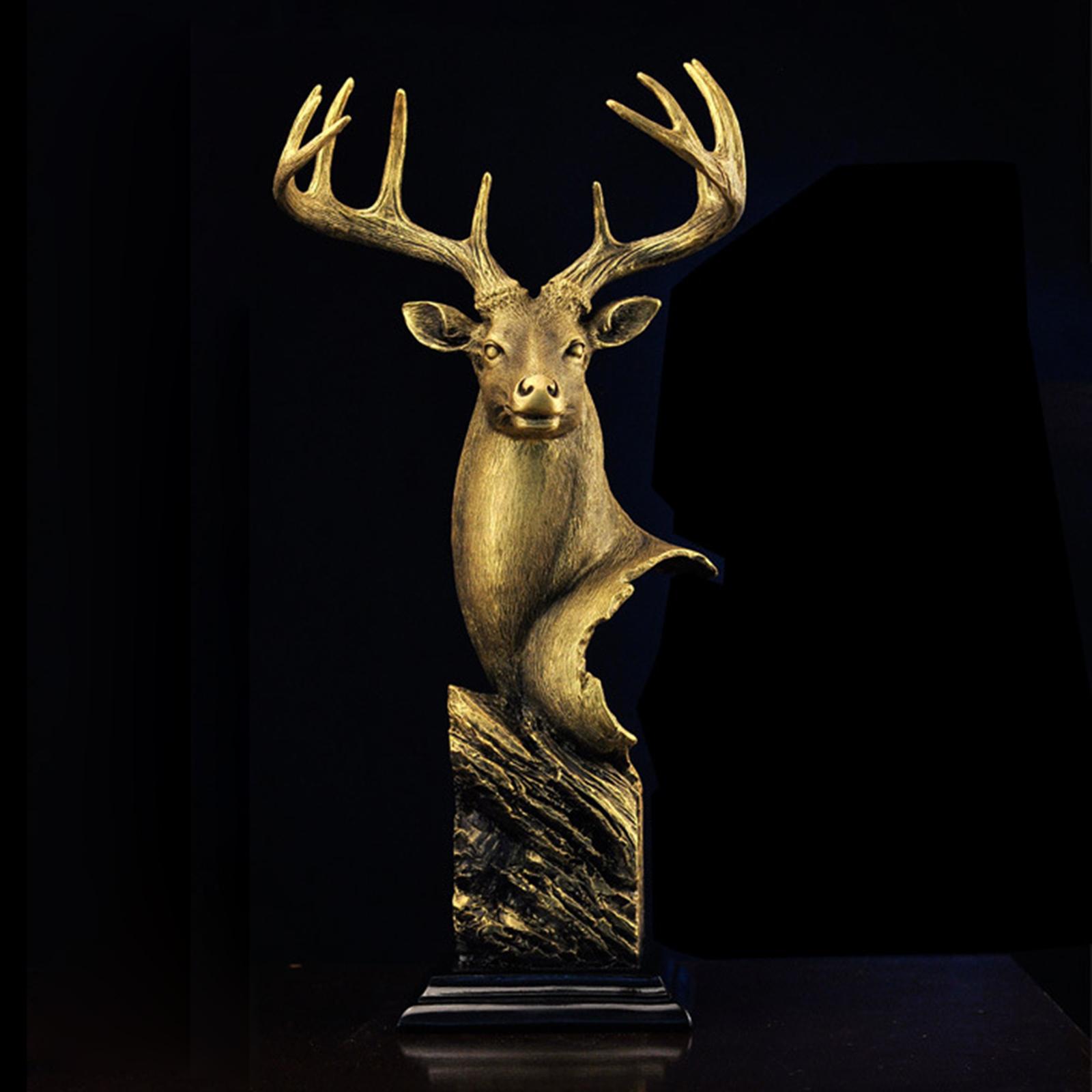 Resin Reindeer Sculptures Table Ornament Home Furnishing Exquisite Artwork