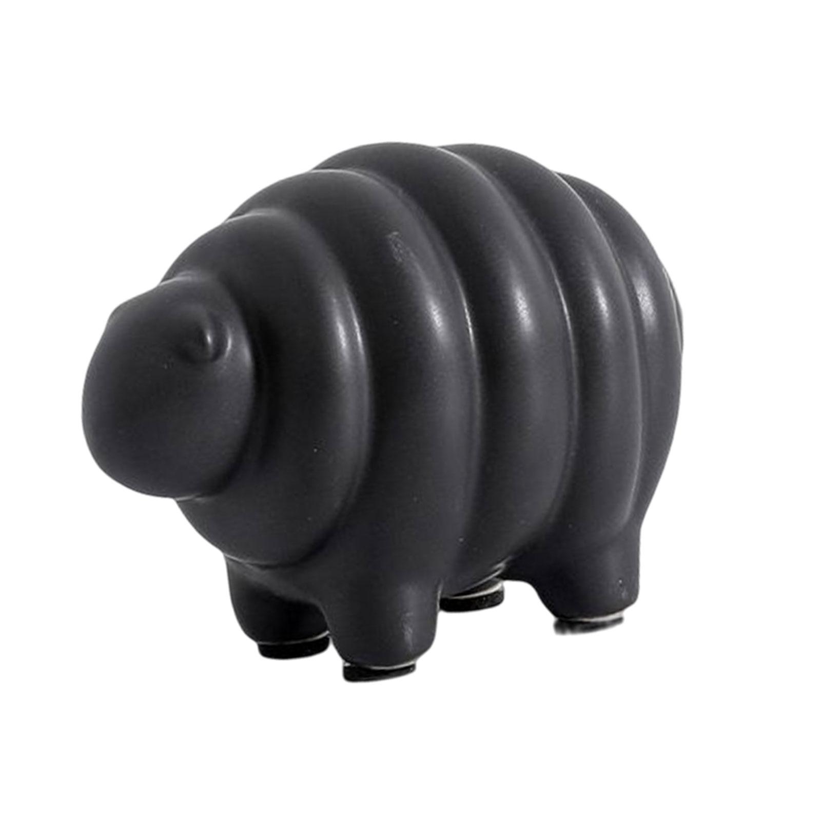 Ceramic Sheep Figurine Creative Modern Ornament Animal Sculpture Goat Statue S Black