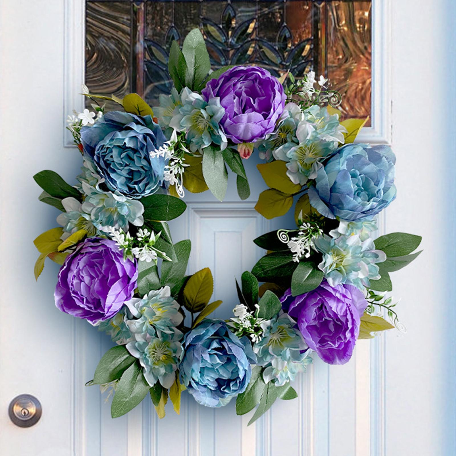 Artificial Flower Wreaths Welcome Sign Hanging for Garden Backdrop