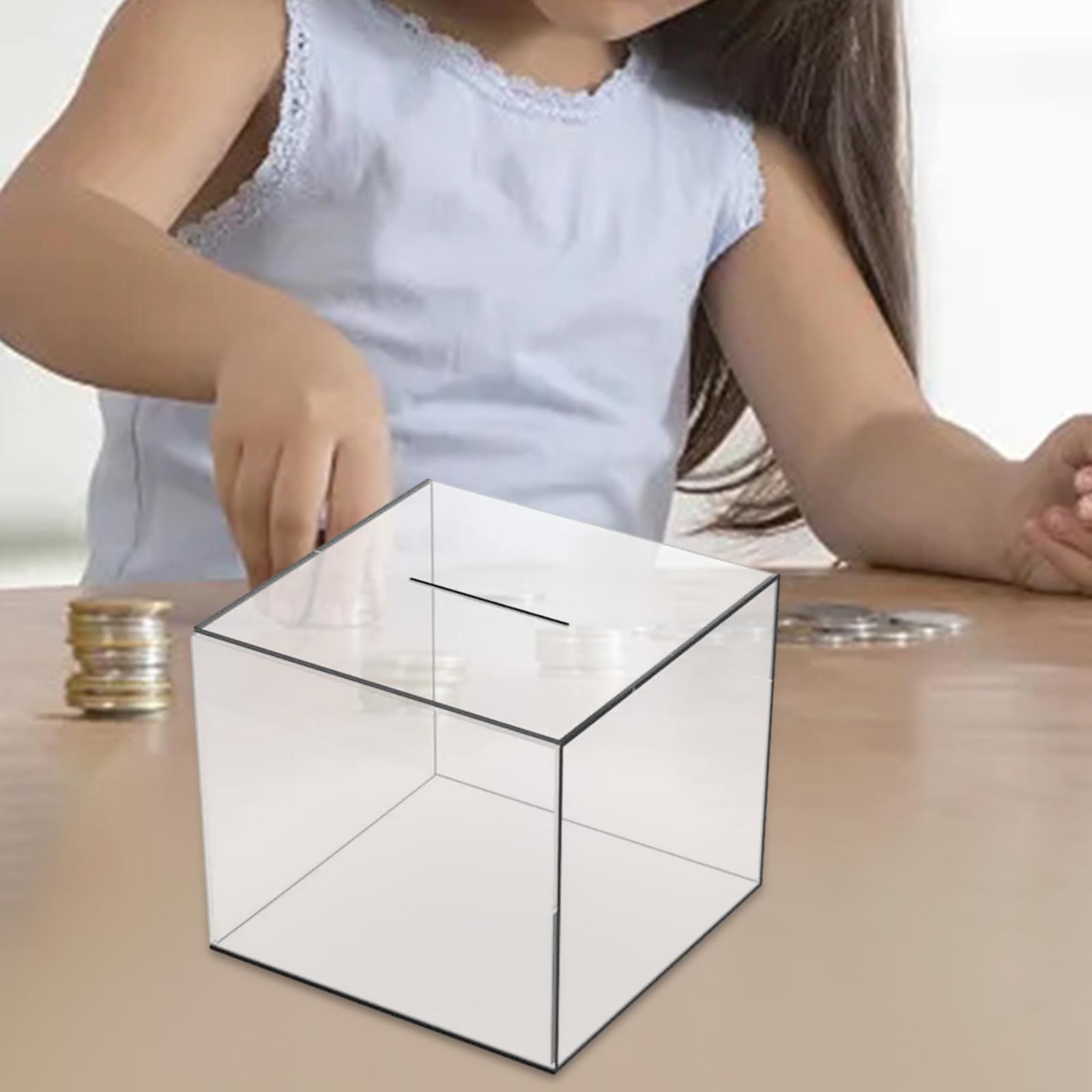 Piggy Bank Cash Saving Multipurpose Transparent Square Money Saving Box