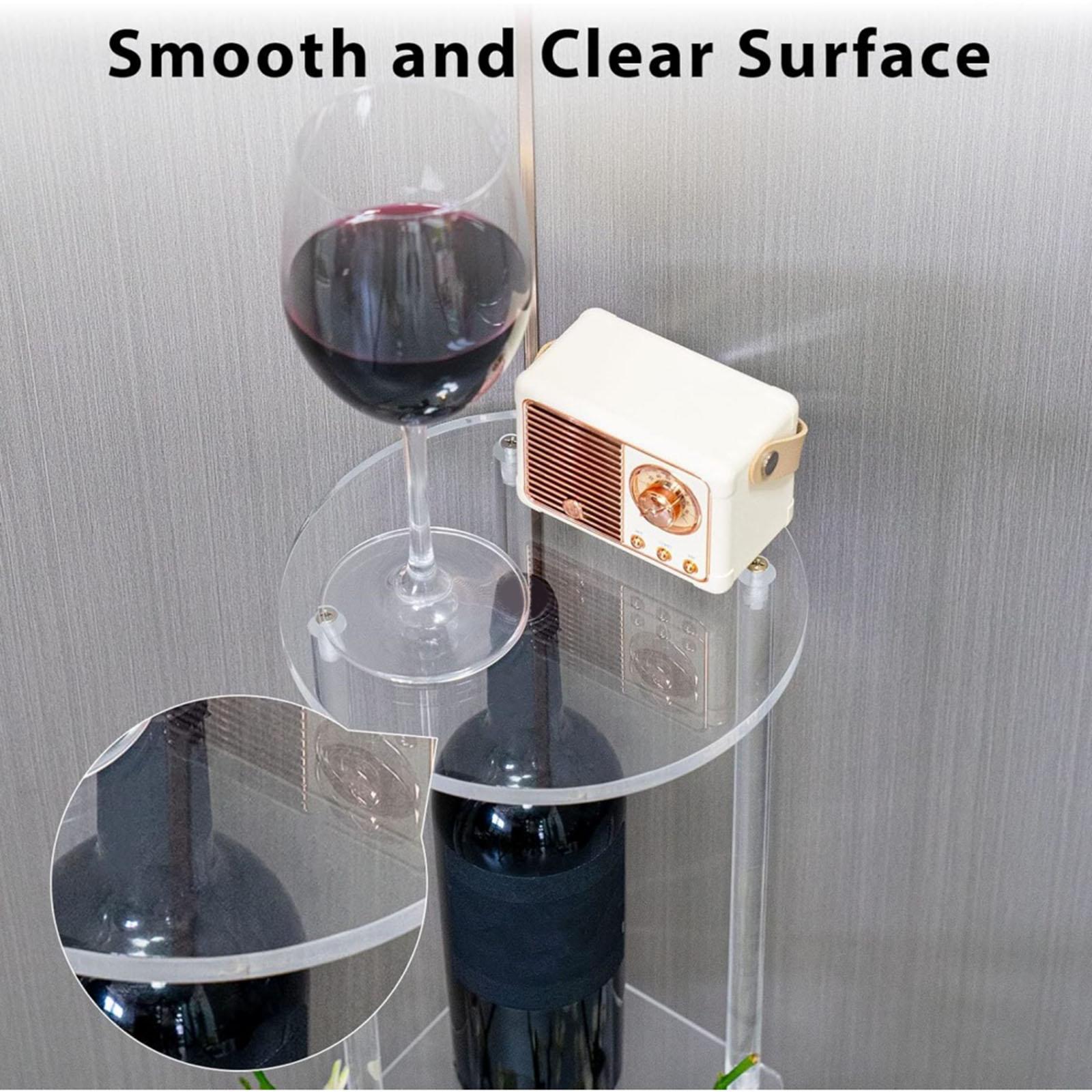 Clear Acrylic Side Table Small Space NightStand for Balcony Bathroom Bedroom