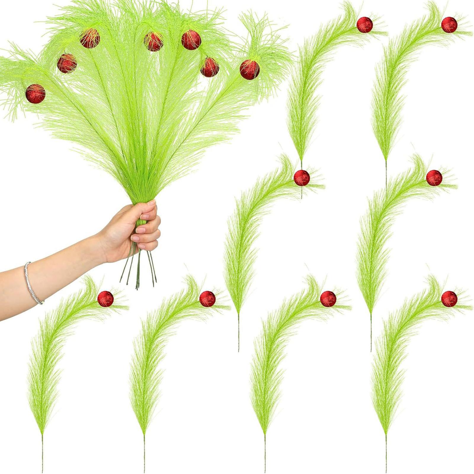 8 Pieces Christmas Artificial Pampas Grass Crafts Artificial Greenery Plants
