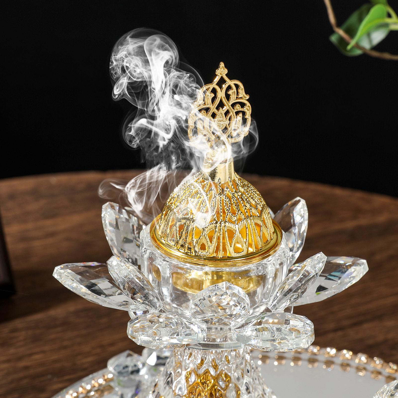 Glass Incense Burner Set Ornament Censer for Yoga Fragrance Living Room