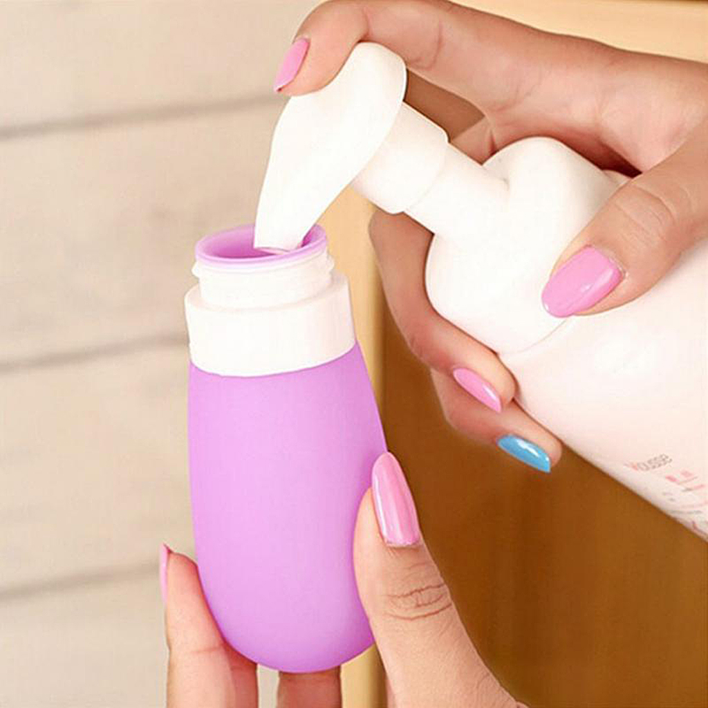 80ml Silicone Travel Packing Bottle for Lotion Shampoo Bath Container Pink