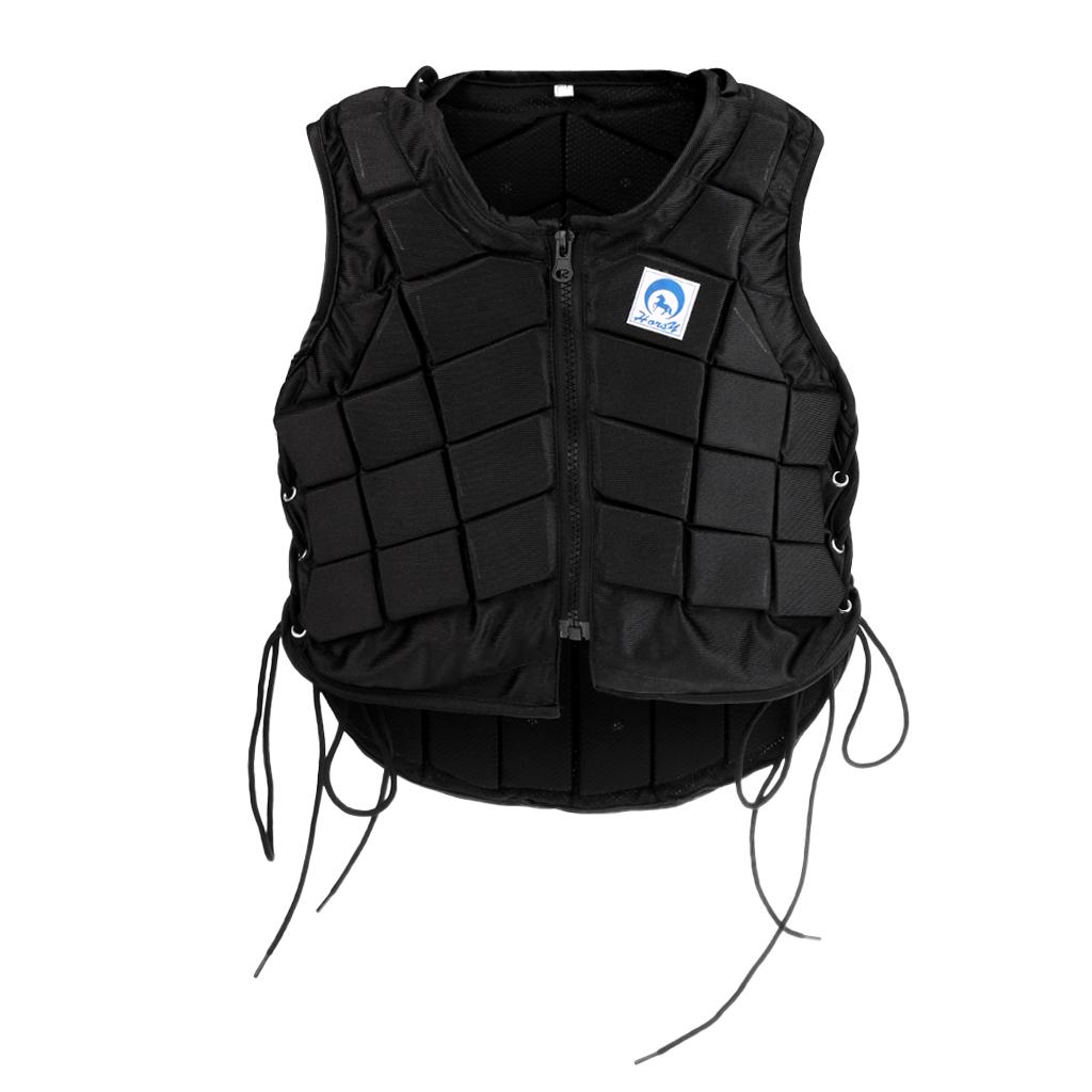 Black EVA Padded Equestrian Horse Riding Vest Protector Kids CL