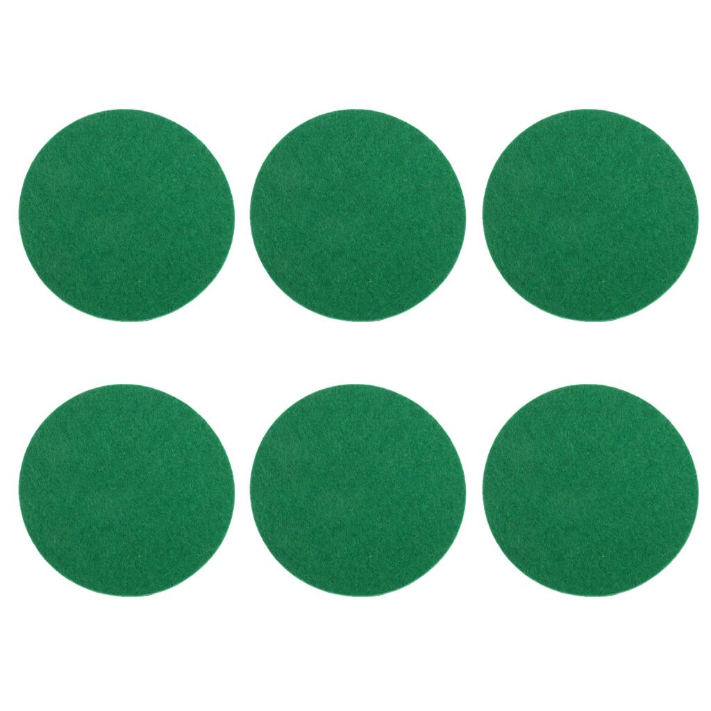 Set of 6 Green Felt Pads Replacement for Air Hockey Table Felt Pusher Mallet 