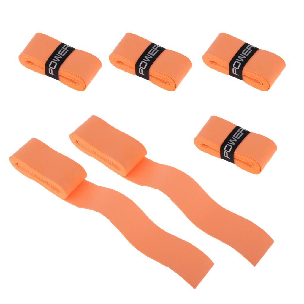 6 Pieces Tennis Badminton Squash Racket Grip Overgrip Tape Orange