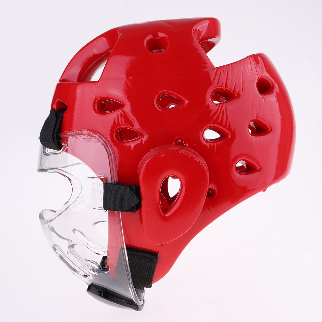 Breathable Helmet Safety Head Guard Protector Boxing MMA Headgear Red M