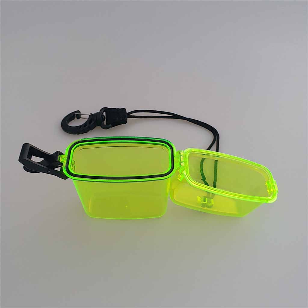 Waterproof Dry Box Container Clip for Scuba Diving Surf Transparent Yellow