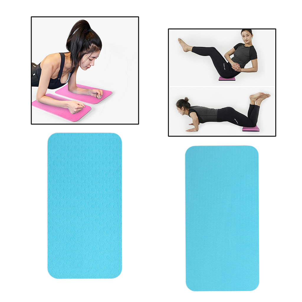 Yoga Workout Knee Pad Elbow Cushion Exercise Fitness Home Gym Support Mat Blue 2 Pcs