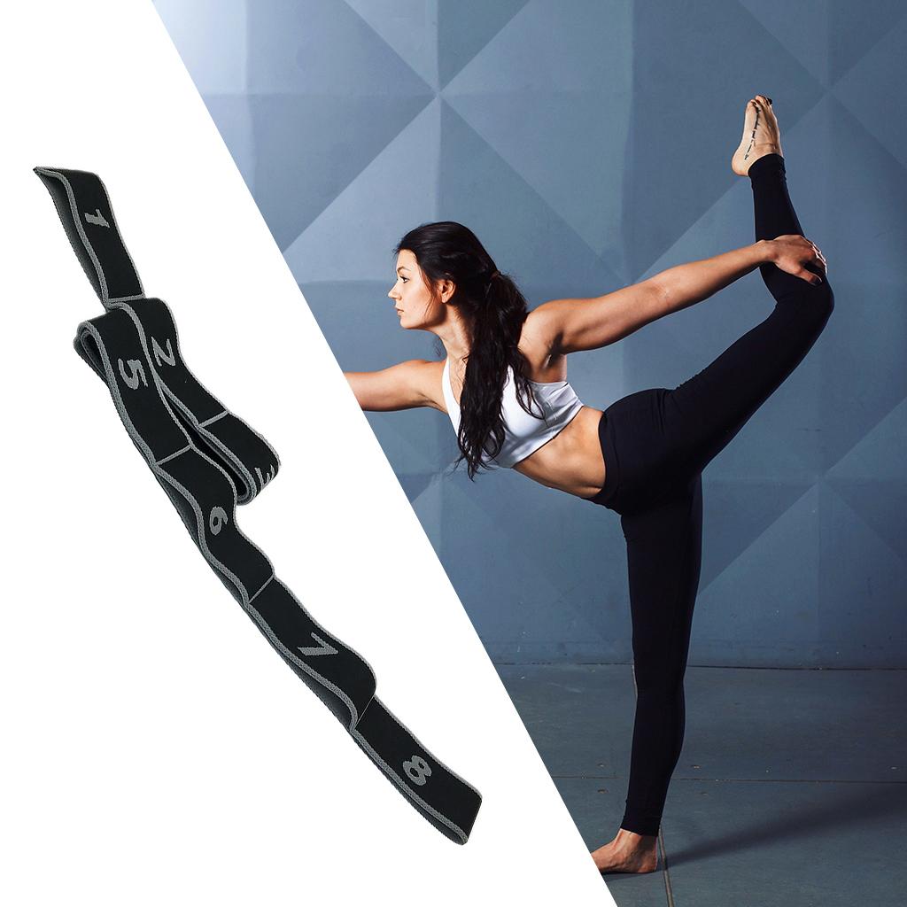 Yoga Strap Elastic Ligament Stretching Out Band Workout Loop Belt Gray