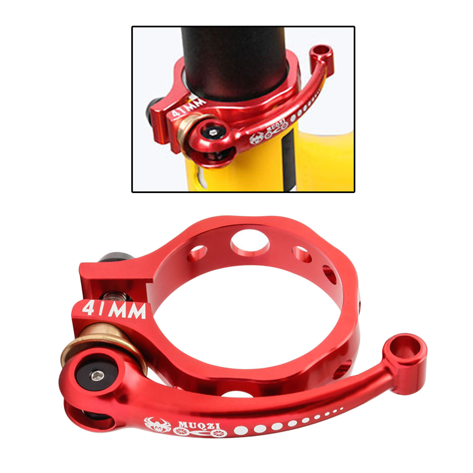 Folding Bike Seatpost Seat Post Clamp Collar Lever Quick Release Red 41mm